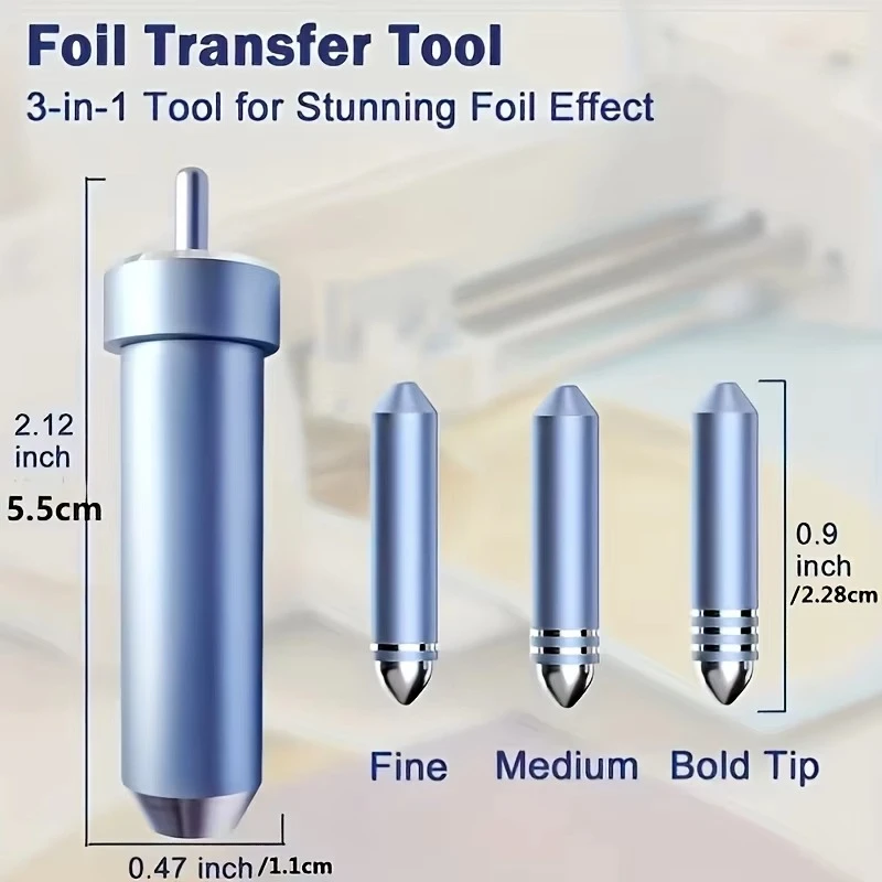 Foil Transfer Kit for Air 2/Air 3, 3 in 1 Foil Transfer Tool Housing and Blades for Maker/Maker 3, Including Fine