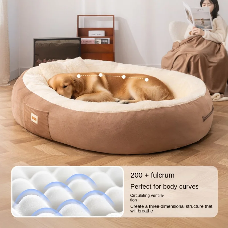 أريكة كسول شتوية دافئة للنوم سرير كلب كبير جدًا للكلاب الكبيرة