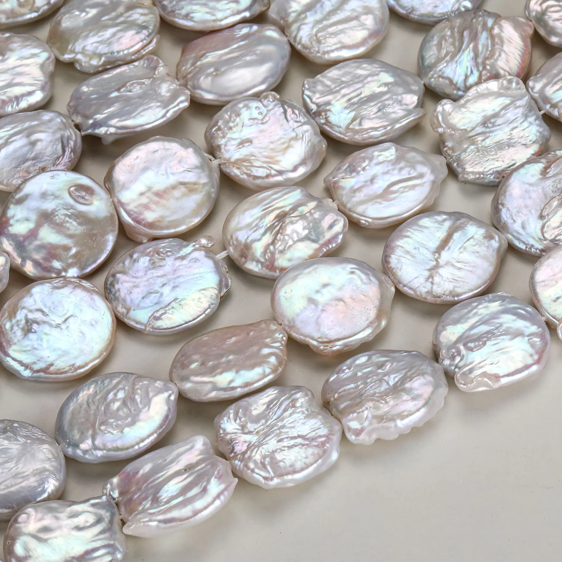15-16mm Button Coin Freshwater Baroque Pearls High Iridescent Luster Loose Pearl Beads Handcraft Material For Women Fine Jewelry