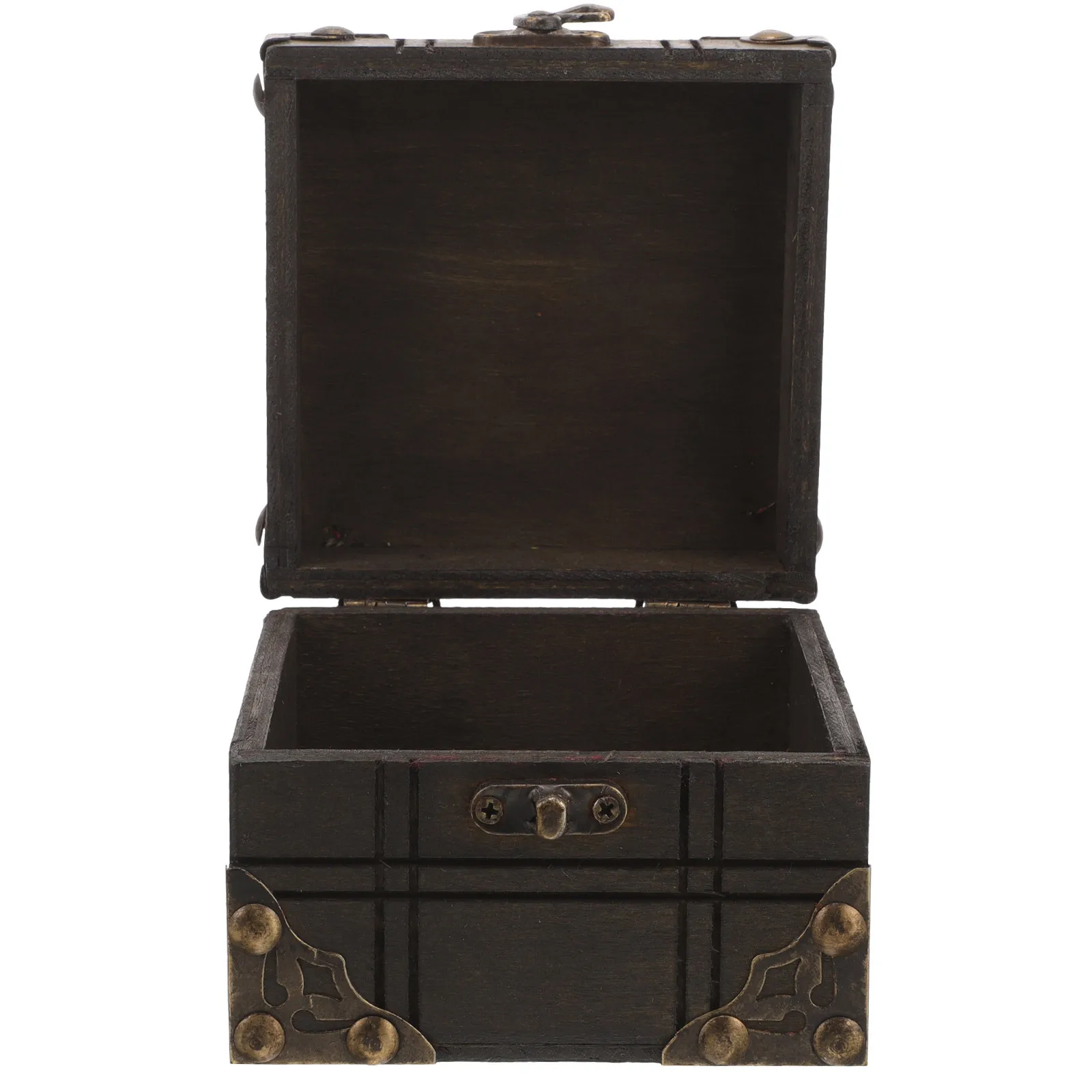 صندوق منظم مجوهرات خشبي عتيق على الطراز الأوروبي تخزين متعدد الوظائف للخواتم والكريستال والحلي لسطح المكتب #3