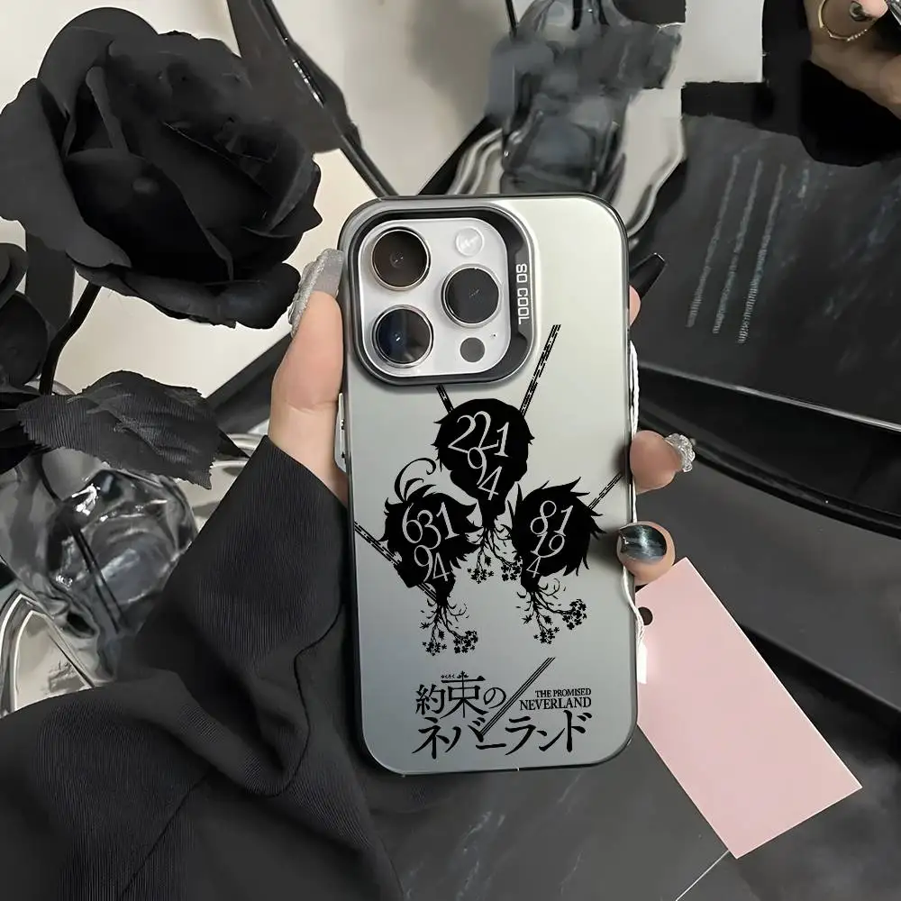 約束のネバーランドS iPhoneケース iPhone 17 16 15 14 13 12 11 Pro Max対応 ブラック パープル マット レーザー メタリック オーロラ フンダ