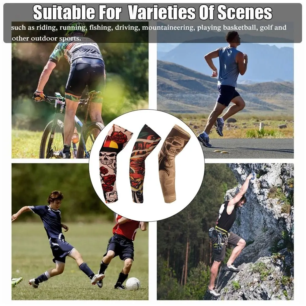 1 個新しい太陽保護フラワーアームスリーブ夏冷却屋外スポーツアームカバー UV 保護スポーツウェアタトゥーアームスリーブ