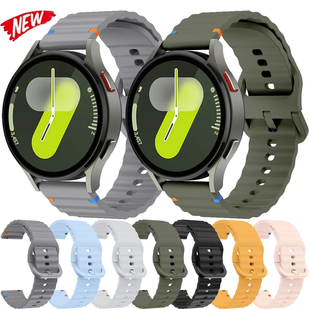 18/20/22mm Wellen-Silikonarmband für Samsung Galaxy Watch 7 6 5 4 40/44mm Komfortables Weiches Band Huawei Watch 5 GT6-5-4 46mm Correa