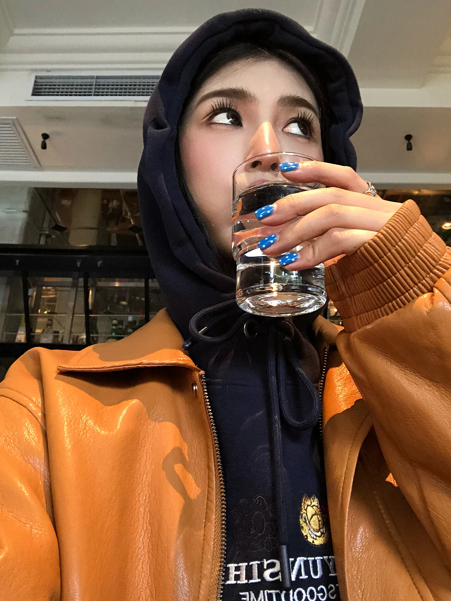 

Осень-зима, женская байкерская куртка из искусственной кожи оранжевого цвета, повседневная свободная посадка, длинная ветрозащитная верхняя одежда Faion