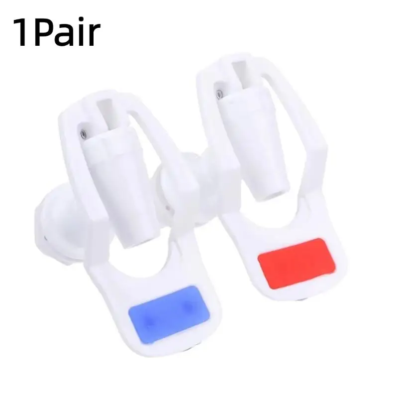 1Pair Push Type Water Dispenser Plastic Tap Hot Cold Blue Valve For Water Tank Drinking Fountain Replacement Supply For Home Us