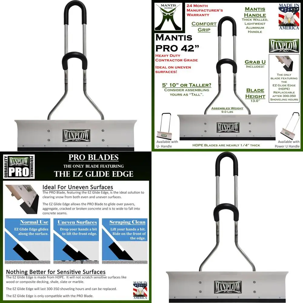 

Снегоуборочная лопата с эргономичной ручкой, ширина 42 дюйма