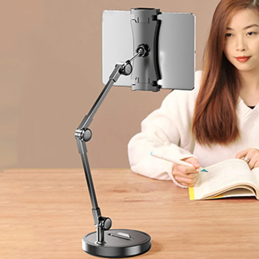 Adjustable Height Telescopic Phone Stand 360° Rotate Stable Base Tablet Stand Metal Universal Desktop Phone Holder