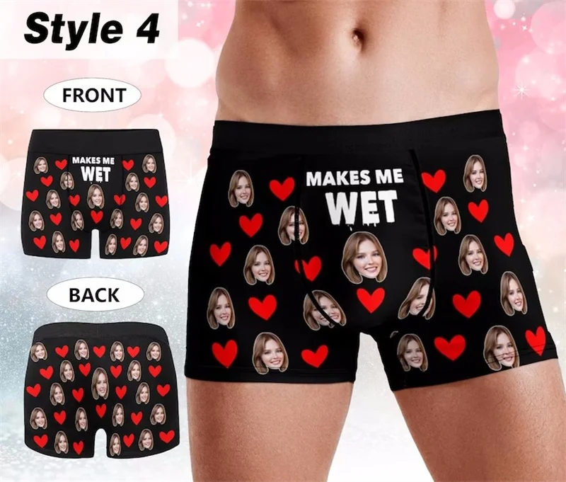 Personalize Boxer with Face, Custom Photo Man\'s Underwear, Gift for Man, Boyfriend Anniversary/Birthday/Wedding Gifts