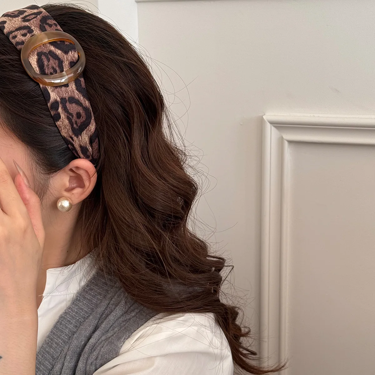 Retro Leopard Print Headbands Korean Style Fashion Personalized Versatile Headbands Women Female Party Holiday Hair Accessories