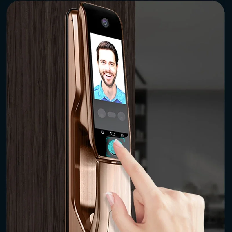 Imagem -04 - Fingerprint Smart Door Lock Reconhecimento Facial 3d Tuya Wi-fi App Controle Remoto Bloqueio Digital Keyless Touch Screen