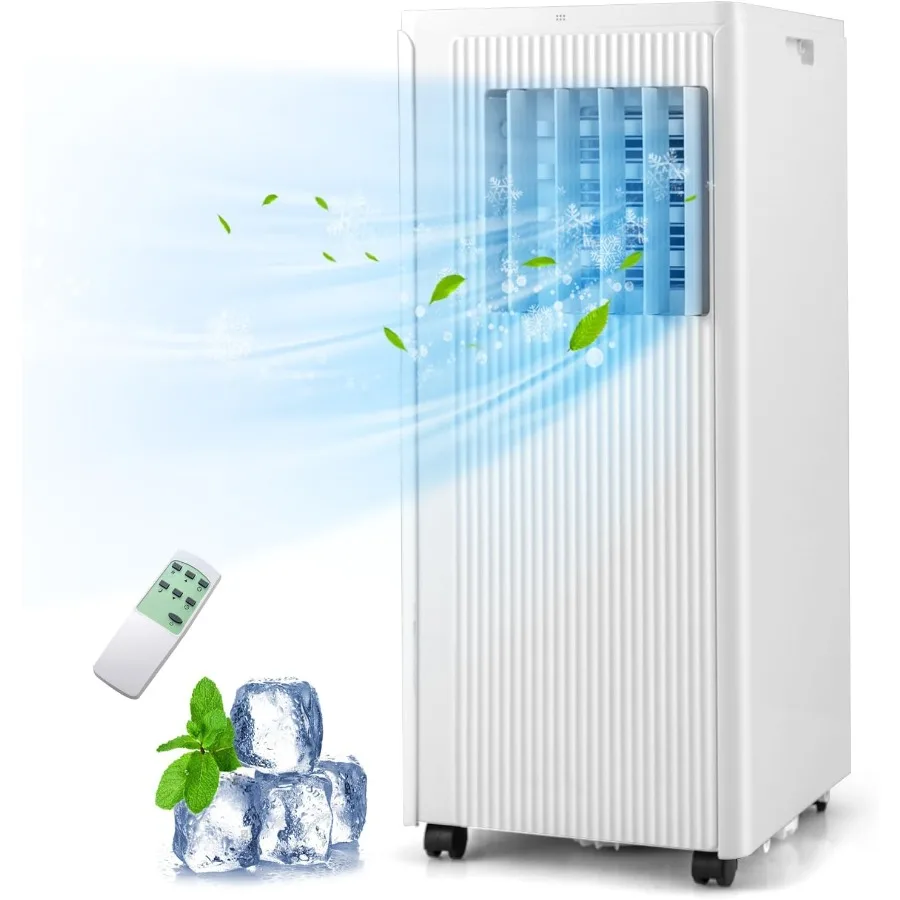 Aires acondicionados portátiles Unidad de CA portátil de 10000 BTU con ventilador frío Modo seco Aire acondicionado de pie silencioso con control remoto 24 horas de tiempo