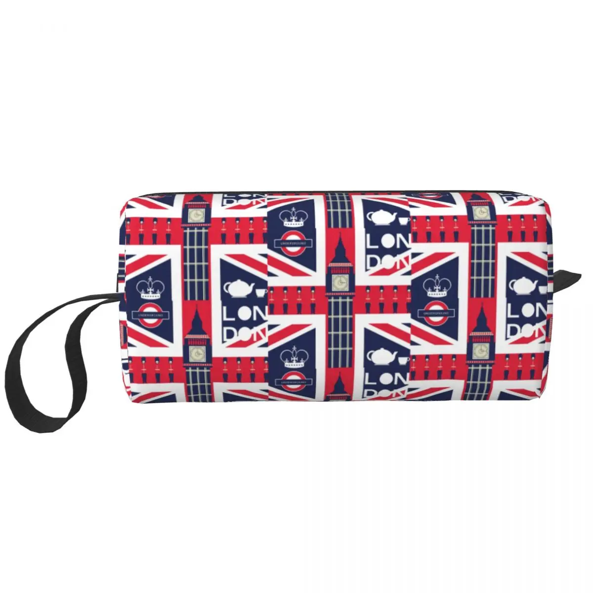 Vintage British Flag With London Symbol Cosmetic Bag Women Cute Big Capacity Union Jack Makeup Case Beauty Storage Toiletry Bags