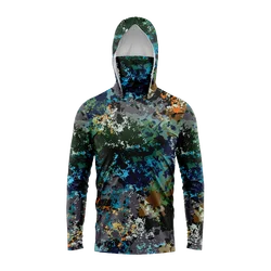 Men Hood Fishing Shirt long sleeve fishing t shirt uv protection Fishing Apparel