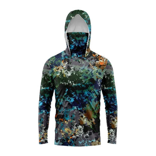 Camisa de pesca con capucha para hombre, camiseta de pesca de manga larga, ropa de pesca con protección uv