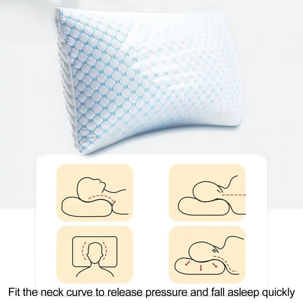 Pillow Memory Foam Pillow with Shredded Sponge for Neck Pain Relief Breathable Washable Cover Ideal for Side Back Sleepers Side