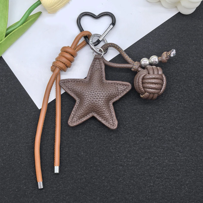 Braided Rope Bag High-grade Keychain Five-pointed Star Pendant Hanging Suitable For Phone Bag Accessories Ornament