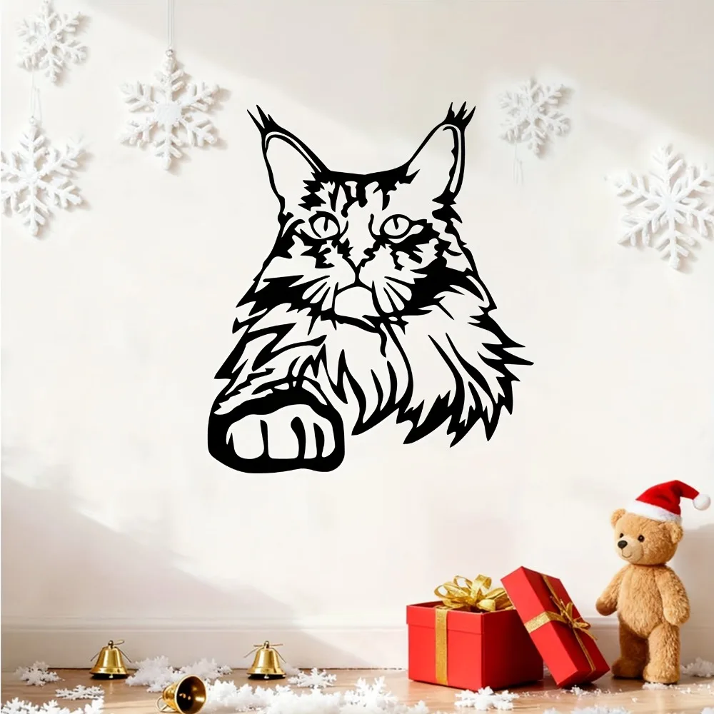 American Shorthair Cat Metal Wall Art - Rustproof Sculpture for Home Garden Fence Decor, Large