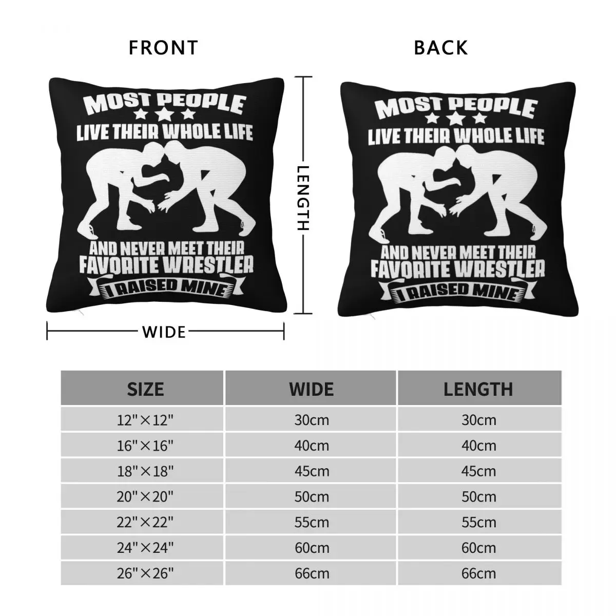 Wrestling Sports Humor Pillowcase Polyester Linen Velvet Pattern Zip Decor Pillow Case Bed Cushion Cover