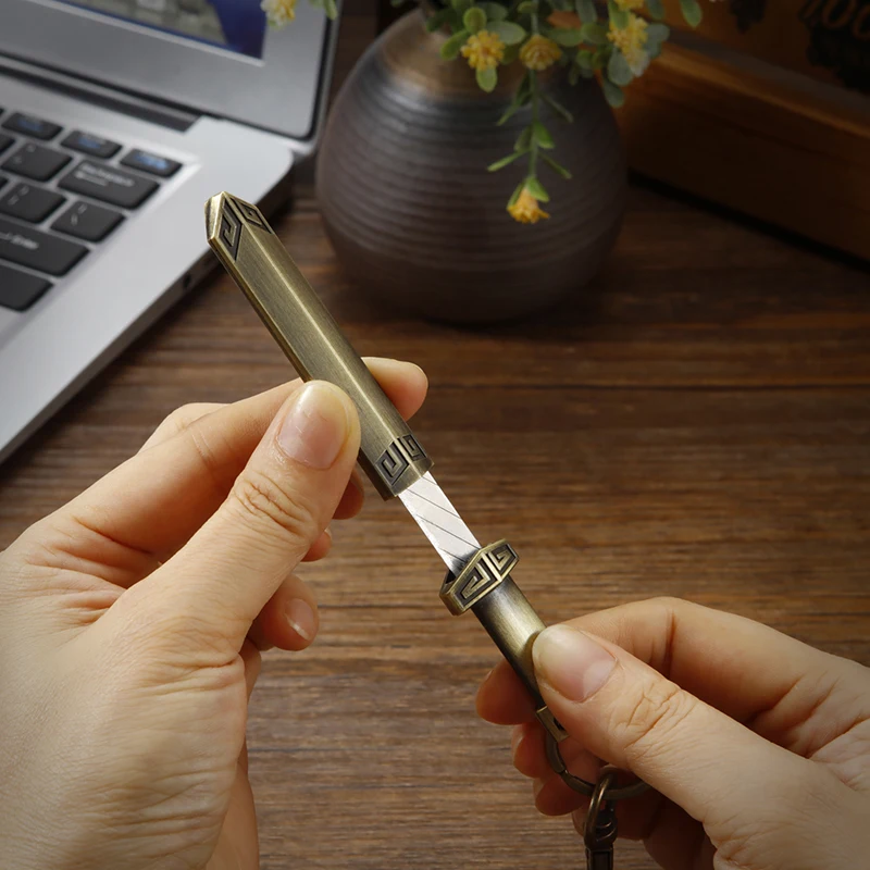 1PCS Creative Sword Alloy Mini Portalble Utility Knife Cutter Envelope Letter Opener Mail Knife School Office Supplies - view 2