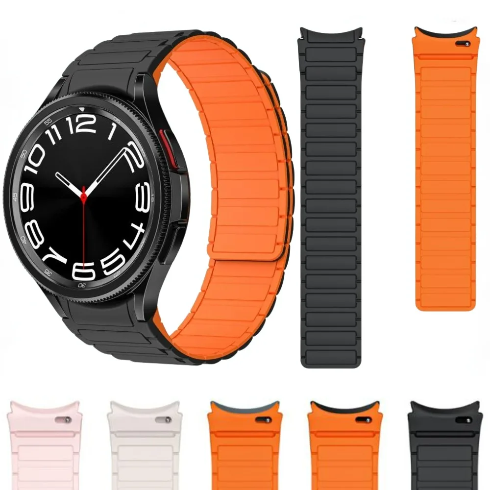 

Silicone Strap for Samsung Galaxy Watch 4/5/6/7 44mm 40mm/Classic 47mm 43mm/5pro 45mm No Gaps Wristband for Galaxy Watch 7 Strap