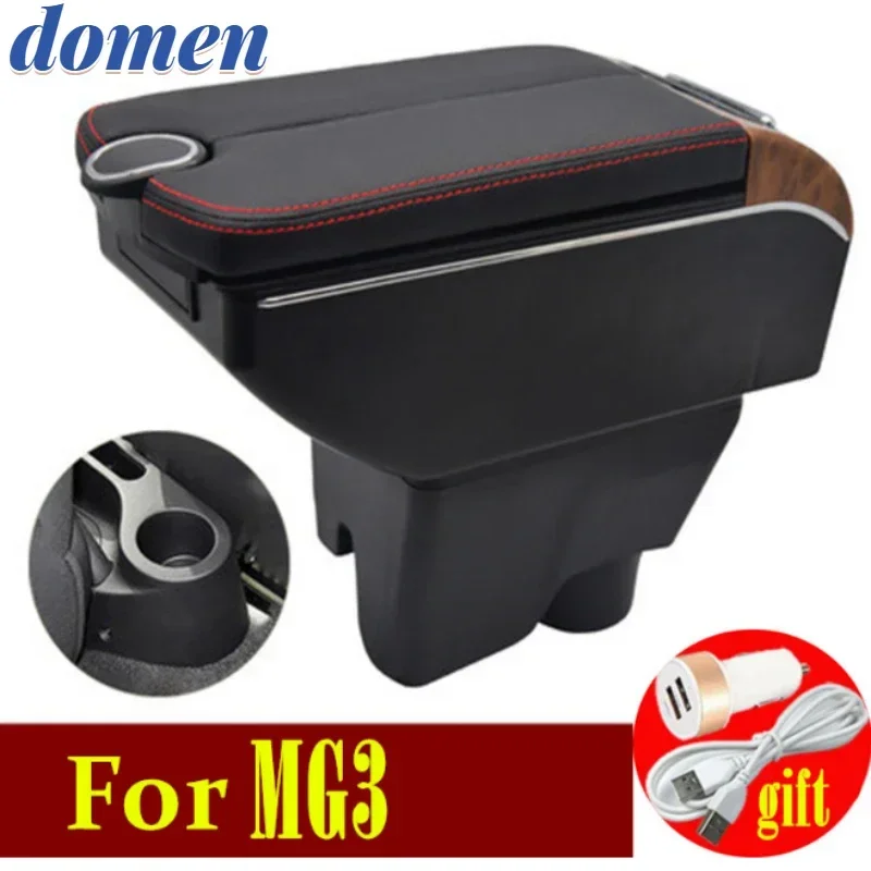 

For MorrisGaragesMG3 mg3 armrest box 2007-2016 Double doors open 7USB Centre Console Storage Box Arm Rest