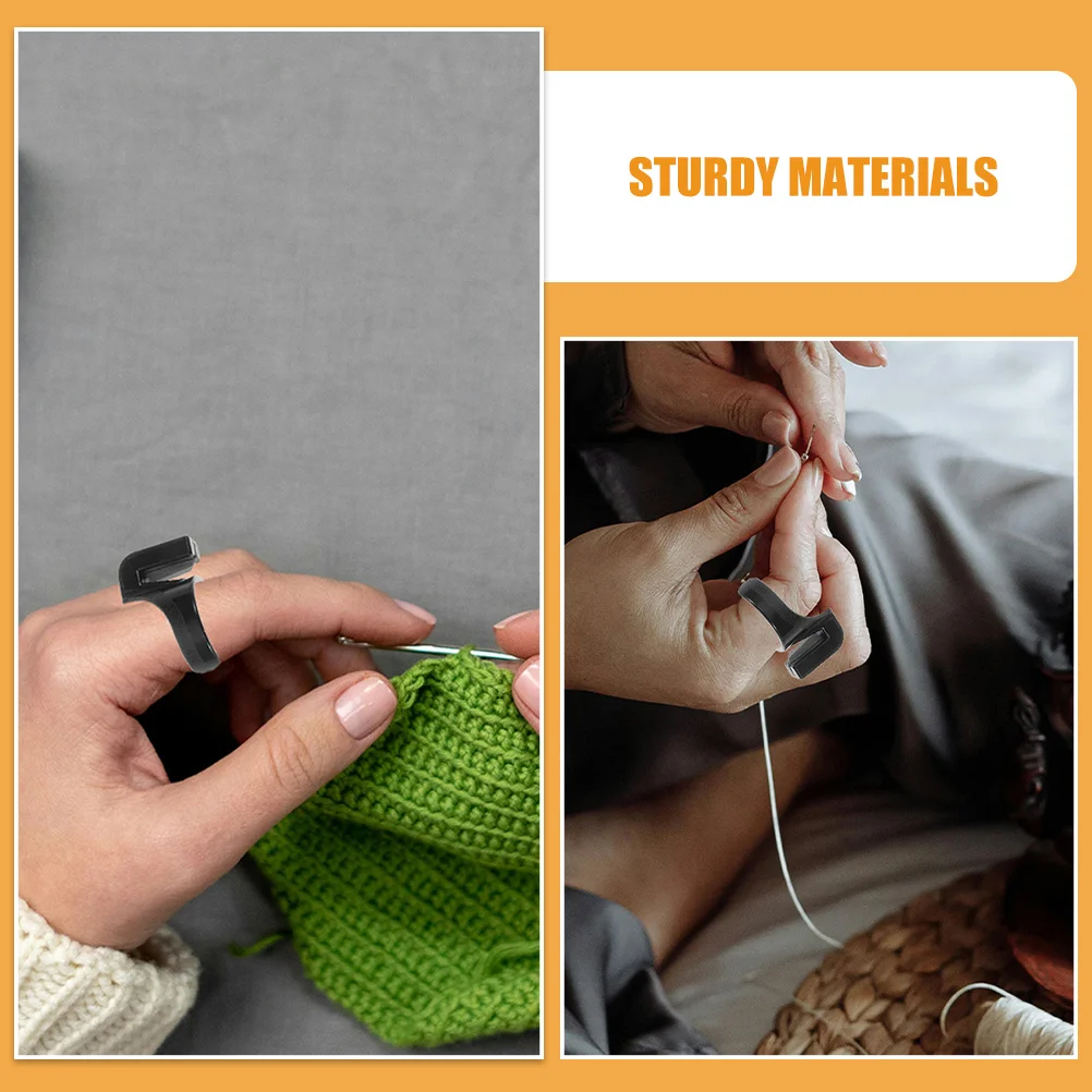 12pcs Plastic Thimble Sewing Ring Yarn Cutter Quilting Thread Cutter Diy Finger Cutting Tool For Crafting Sewing Fishing