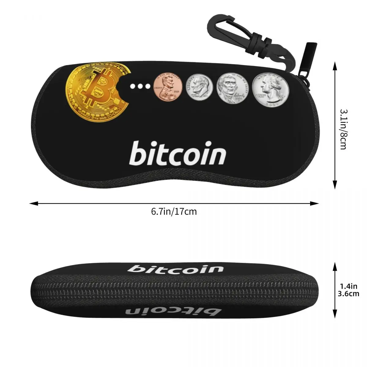 Custom Bitcoin Snacks Glasses Case Stylish BTC Crypto Coins Shell Eyeglasses Case Sunglasses Box