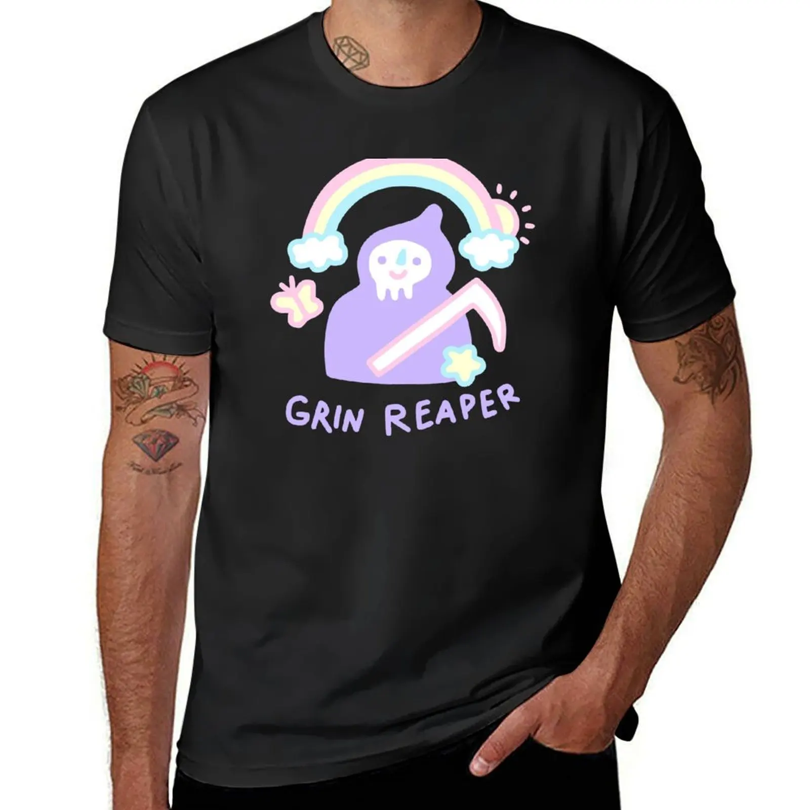 

Grin Reaper T-Shirt oversizeds oversized cute clothes Blouse anime shirts men