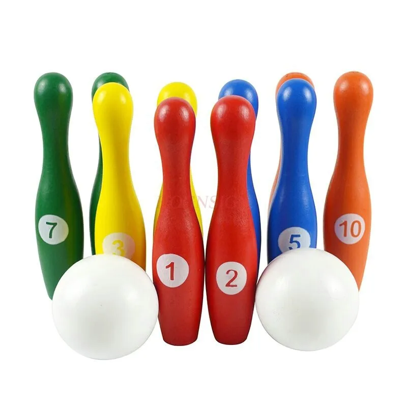 Children's bowling toys wooden set indoor and outdoor parent-child kindergarten game props