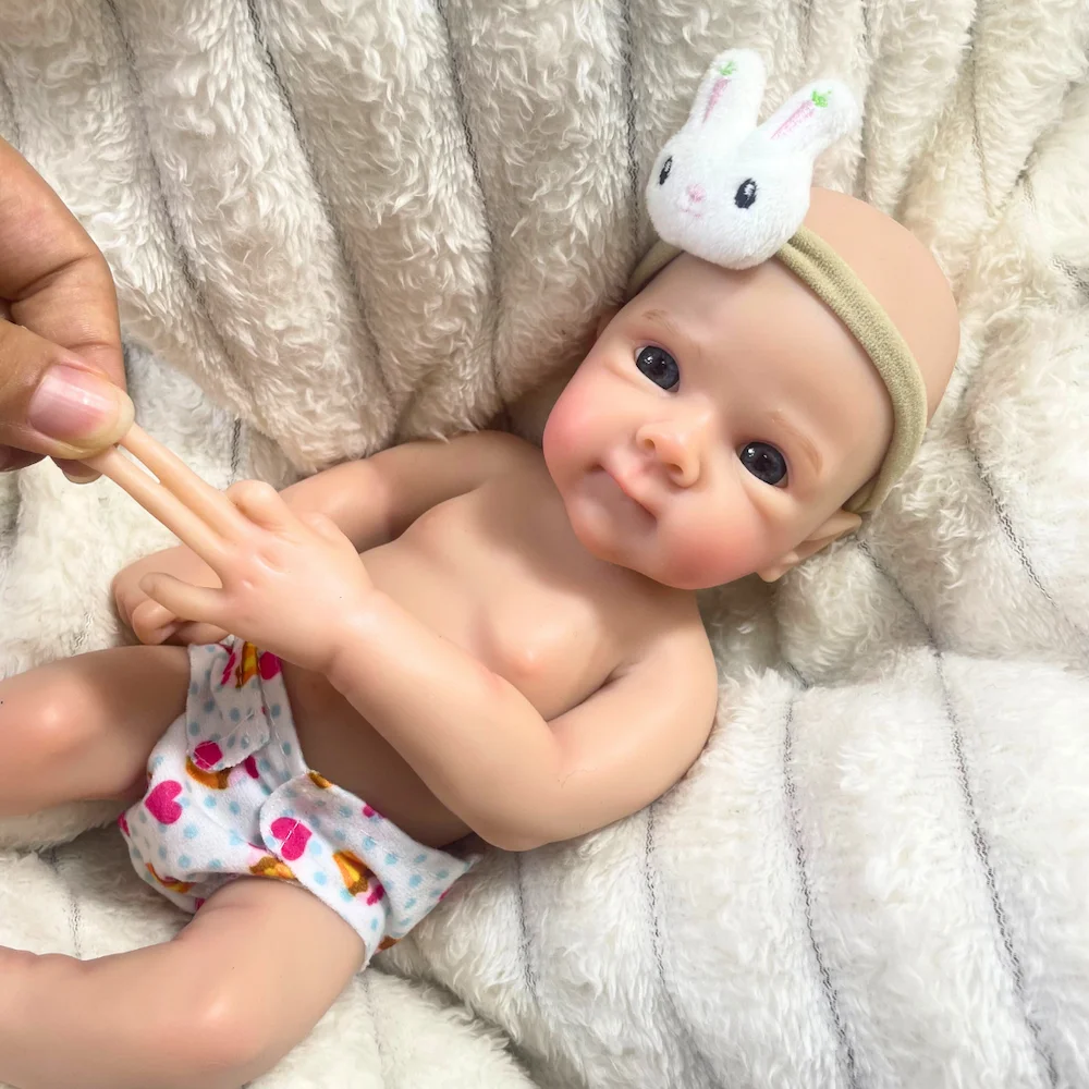 Mini 13 Inch Adorable Bettie Reborn Full Solid Silicone Baby Doll Washable Body Girl Silicone Doll Birthday Christmas Gift