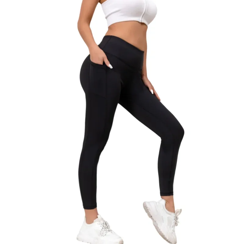 

Gym cropped pants, high waisted fitness leggings, elastic Barbie exercise yoga pants, casual shark pants for women