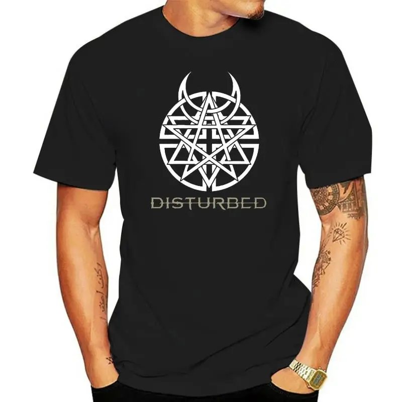 Disturbed Hardcore Metal Band Logo Men'S Black T-Shirt Size S-2Xl B ?Casual Print Fashion Tee Shirt