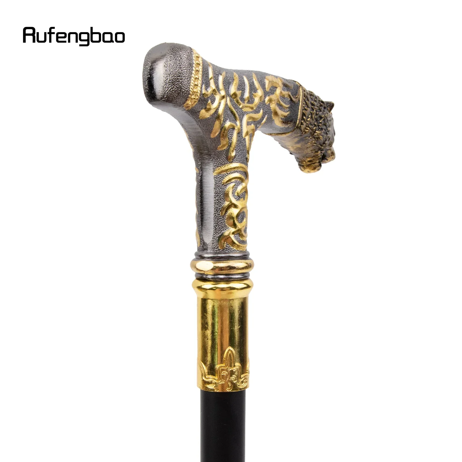 Bastone da passeggio modello di lusso tigre nera dorata Bastone da passeggio elegante moda per feste Cospaly decorativo Manopola per canna Crosier 90 cm