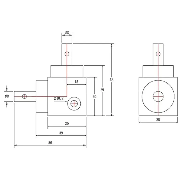 A96I-Shaft Diameter 8MM 1 Module 20 Tooth 90 Degree Reversing Angle Gear Small Bevel Gearbox Right Angle Commutator Ratio 1:1
