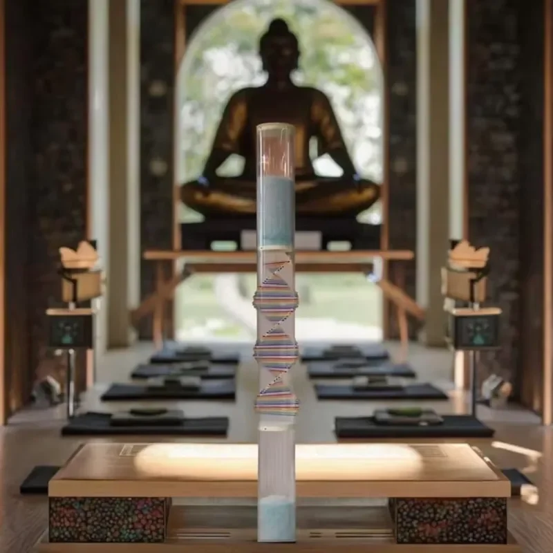 121cm Crystal Rain Stick Sound Healing Instrument Natural Ocean Wave Noise Maker for Meditation Yoga Relaxation Therapy Decor