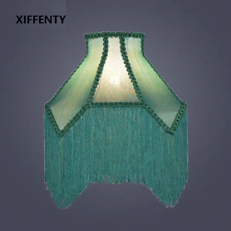 Dark Green Lamp Shade for Floor Lamp Table Iron Cloth Lamp Shade European Style Accessories Light Cover