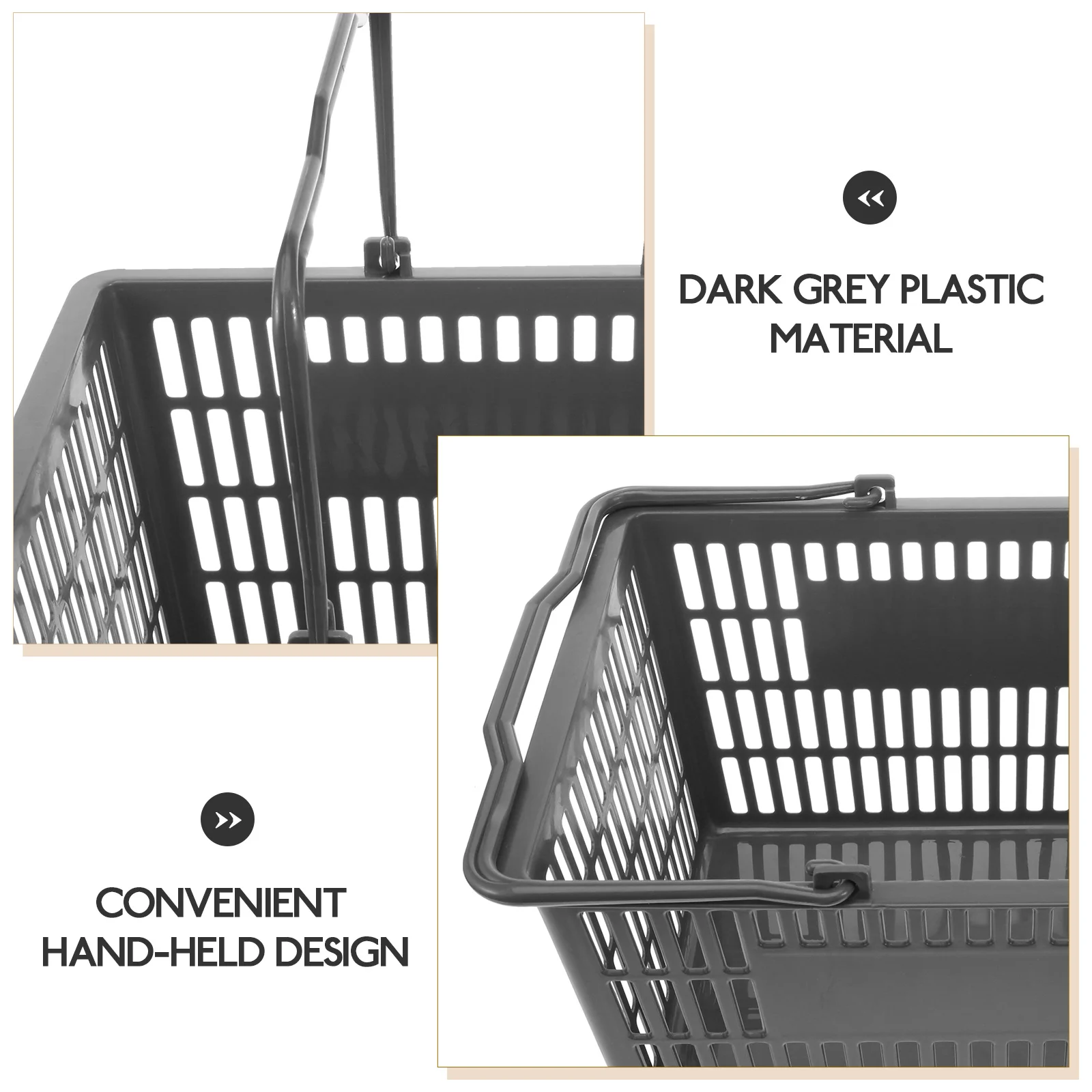 

Desktop Basket Grocery Storage Container Handheld Plastic Sundries Organizer Thickened Design for Supermarket Snack Fruit Stores