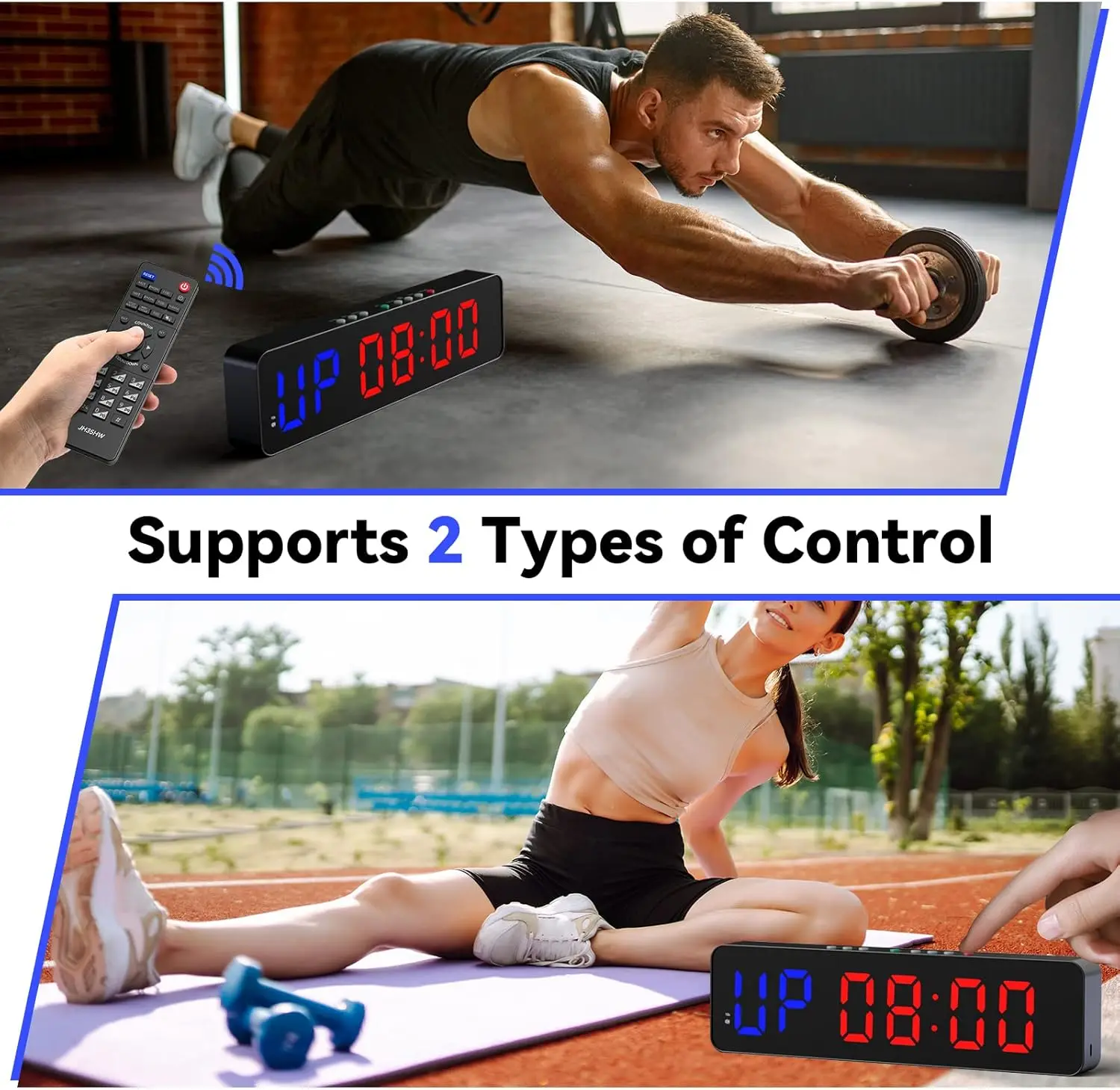 Digital Stopwatch LED Gym Timer Workout Colck Count Down/Up 11.5\