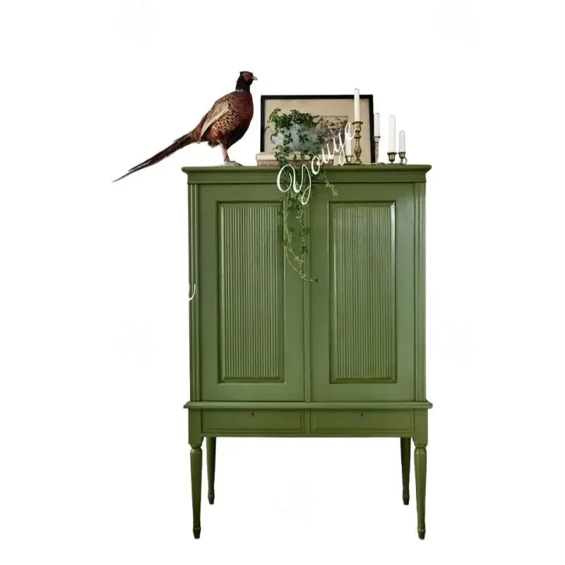 

J American Vintage Solid Wood Wine Cooler/display Storage Display Cabinet/simple Modern Tall Cabinet