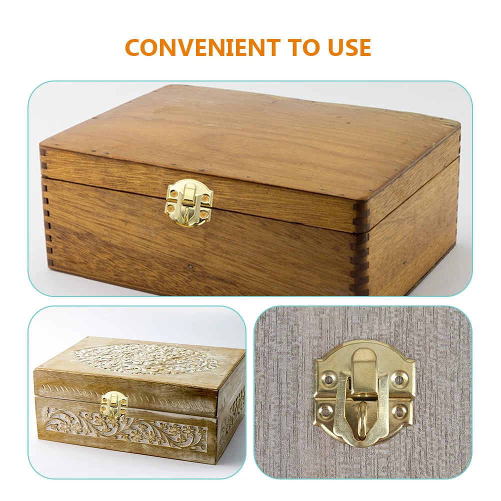 

30pcs Retro Wooden Box Hasp Latch Cupboard Lock Yellow Vintage Iron Durable Hardware Replacement Toggle Cabinet Trunk Case