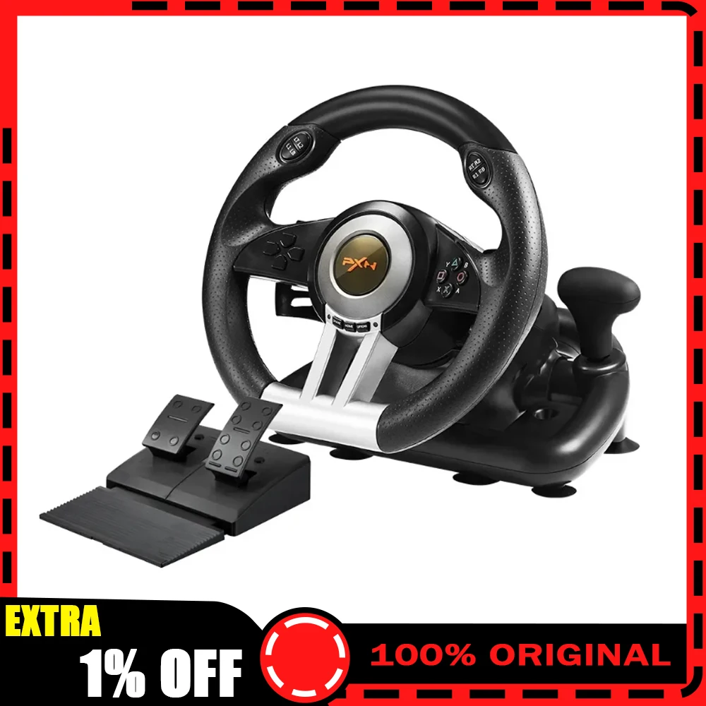 PXN V3 Pro Game Steering Motor 180 Rotation Usb Wired Gamer Steering Wheel Controller Wheel Vibrating For Pc/Ps4/Xbox Series