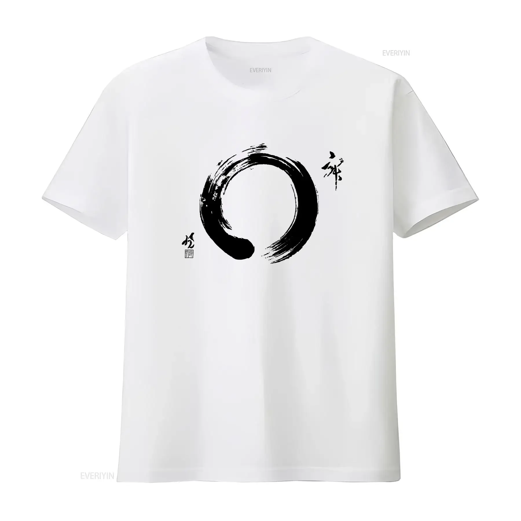 Japanese Enso Circle T Shirt Japan Calligraphy Buddhism Yogo Zen 1 Dad Mum vintage Washed Stylish Top For Everyday Wear fashion