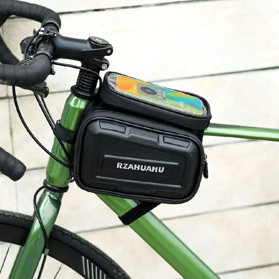 

3L Bicycle Front Frame Bag Support Touch Screen Bicycle Upper Tube Bag Large Capacity Cycling Top Tube Bag for 7in Phones
