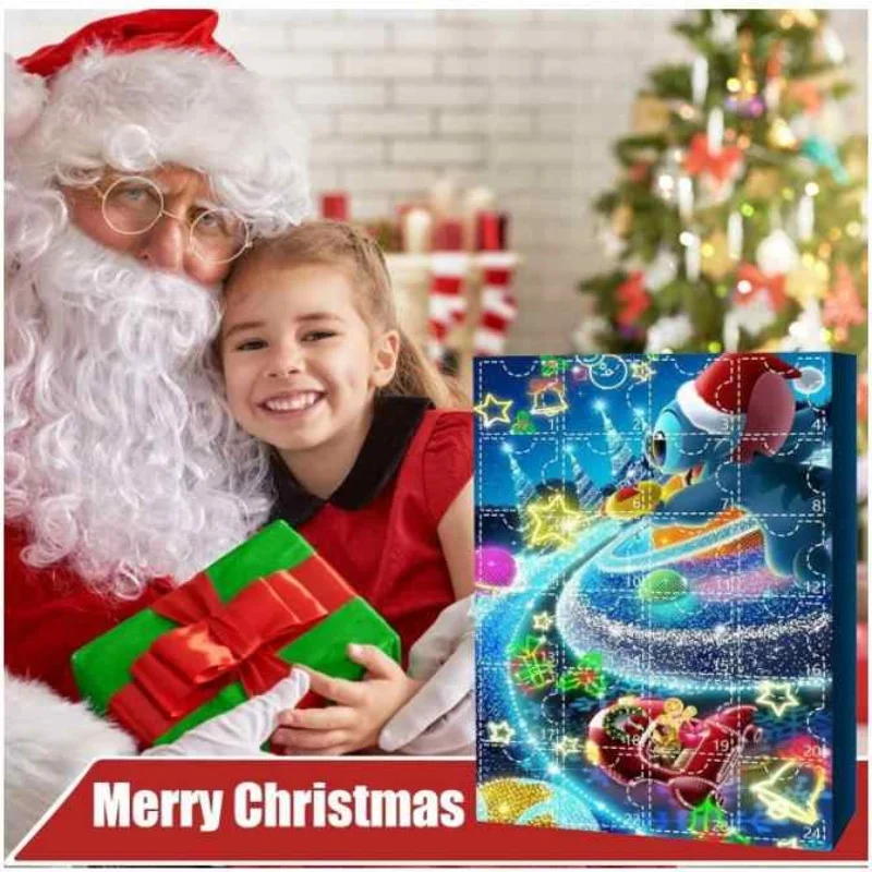 Vendite calde accessori Disney Stitch calendario dell'avvento di natale giocattolo per bambini scatola cieca Lilo & Stitch modello bambola figure Anime regalo di natale