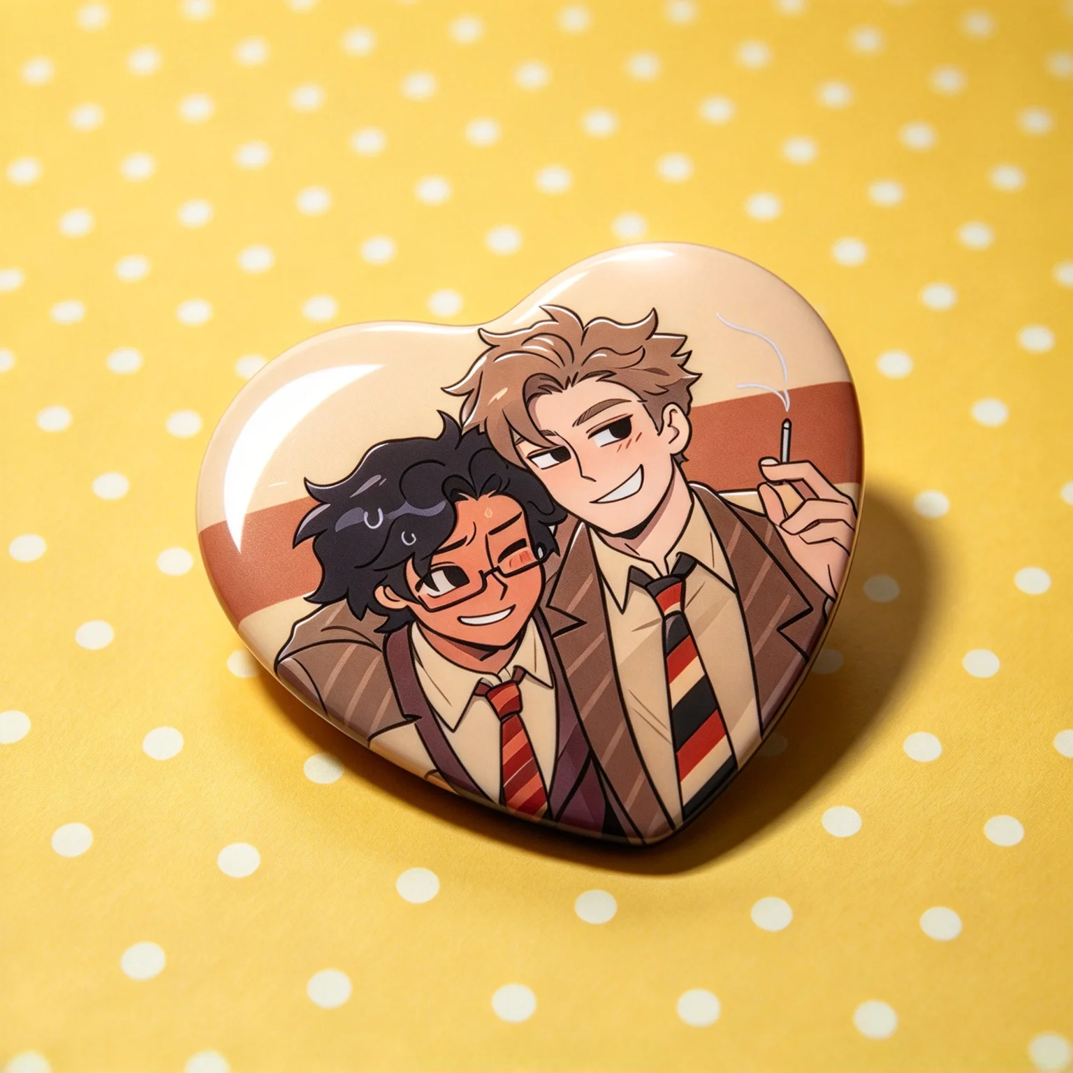 Elevator Hitch Game Merch Heart Shaped Pinback Button Rody Vincent Anime Brooch for Bag Jacket Gift Collectible