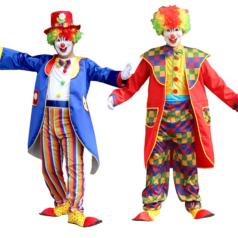 Holiday Carnival Variety Adult Funny Clown Costumes Christmas Boy Girl Joker Costume Cospaly Party Dress Up Clown Suits