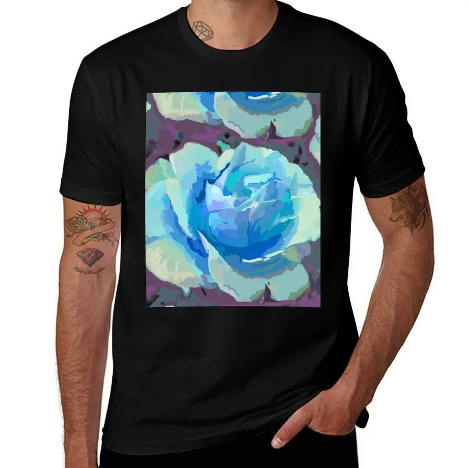 

cotton t printed shirt Blue T-Shirt t high shirts man cotton t Rose shirts man for quality