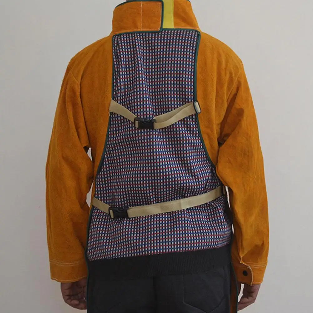 Welding Protective Heat Resistant Welding Coat Apron Durable Cowhide Workshop Uniforms Clothes