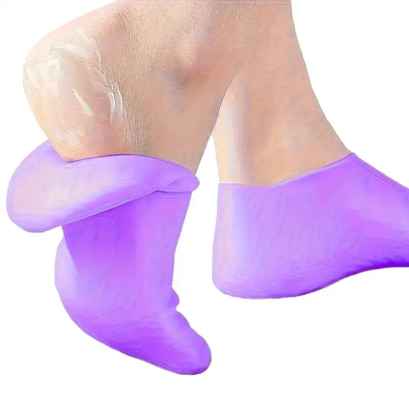 1Pair Silicone Moisturizing Foot Socks For Dry Cracked Feet Foot Care Socks Spa Pedicure Socks Massage Moisturizing Gel Socks+~ view 5