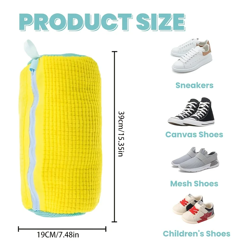 Hochwertiger Mesh-Schuhe-Waschbeutel mit Reißverschluss, weiche Innenausstattung schützt Sneakers und Freizeitschuhe in Waschmaschine und Trockner, perfekt für Reisen und Aufbewahrung, praktisch für den täglichen Gebra – Detail 8
